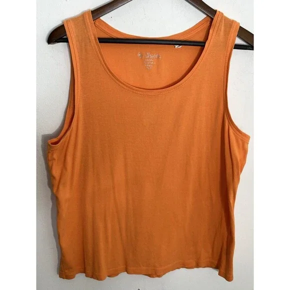 Chico's Sunrise Orange Top Blouse 100% Cotton Shell Tank 3 XL (11) - Picture 4 of 8